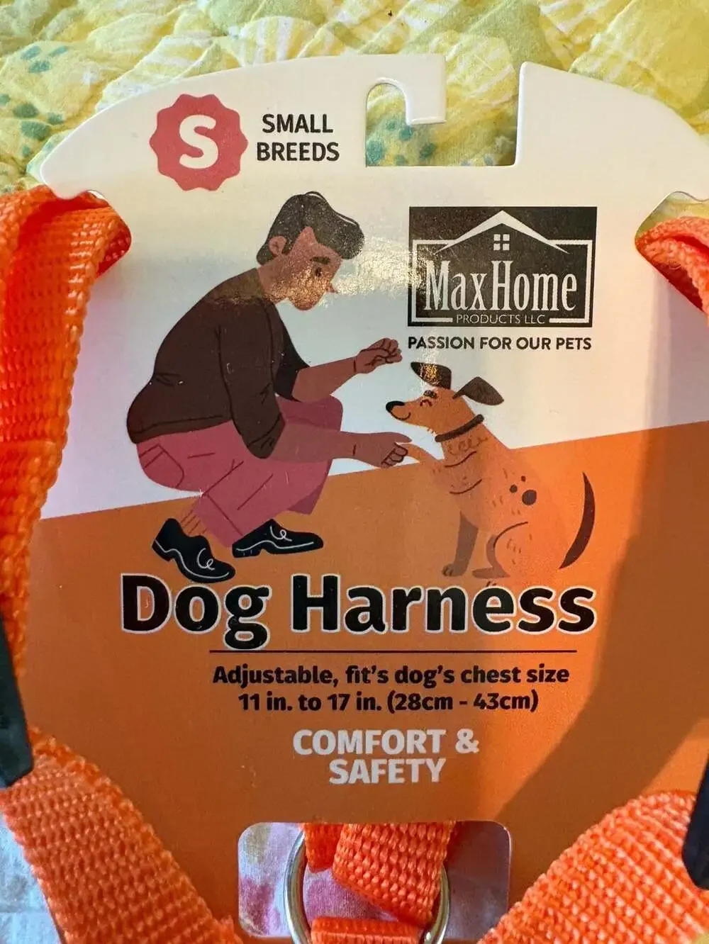 NWT MaxHome Dog Harness, Small, Orange
